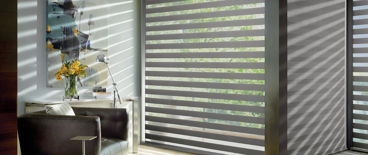 Designer Banded Roller Shades Gen 3 PowerView McCormick—Onyx